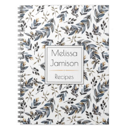 Watercolor-Schwarzes verlässt Beeren Notizblock