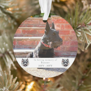 Watercolor Scottie et Floral Wreath Memorial