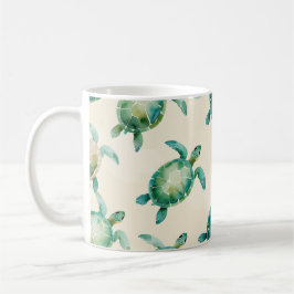 Watercolor Sea Turtle Pattern Kaffeetasse