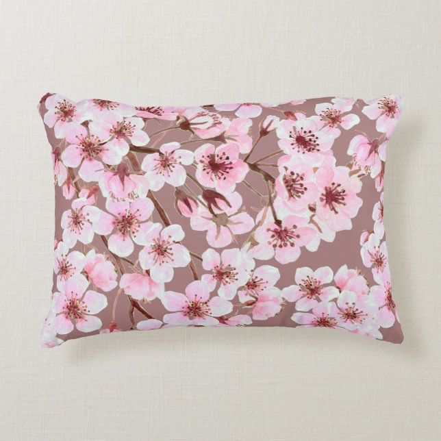 Watercolor seamless pattern made of cherry blossom dekokissen (Vorderseite)