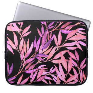 Watercolor seamless pattern with leaves. Bright su Laptopschutzhülle
