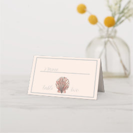 Watercolor Seashell Wedding Tischnummer Platzkarte