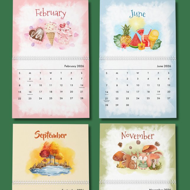 Watercolor seasons Calendar Kalender (Von Creator hochgeladen)