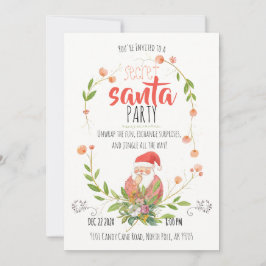 Watercolor Secret Santa Kranz Weihnachten Einladung