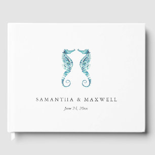 Watercolor Seepferde für Hochzeiten Gästebuch