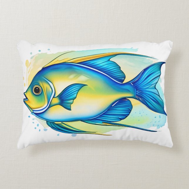 Watercolor Series: Angelfish Dekokissen (Vorderseite)