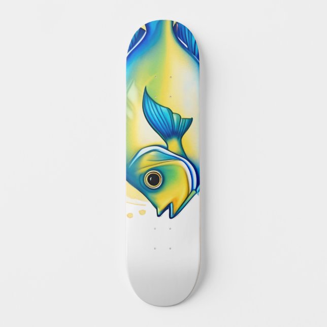 Watercolor Series: Angelfish Skateboard (Vorderseite)