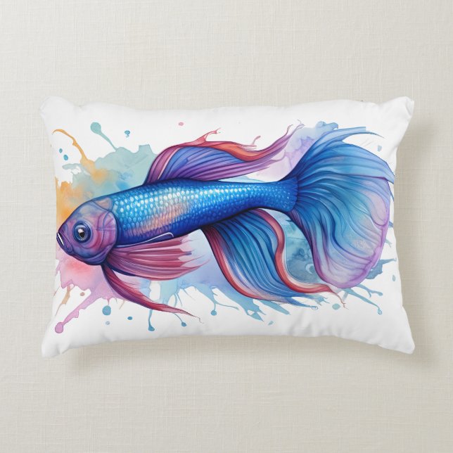 Watercolor Series: Betta Fish Dekokissen (Vorderseite)