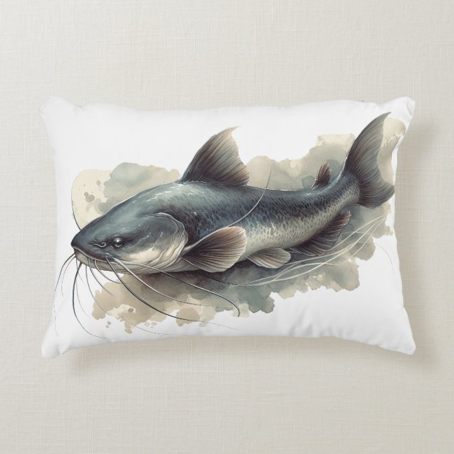 Watercolor Series: Catfish Dekokissen (Vorderseite)