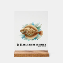 Watercolor Series: Flounder/Flatfish Acrylschild