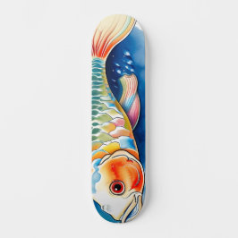Watercolor Series: Koi Fish Skateboard