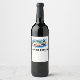 Watercolor Series: Koi Fish Weinetikett