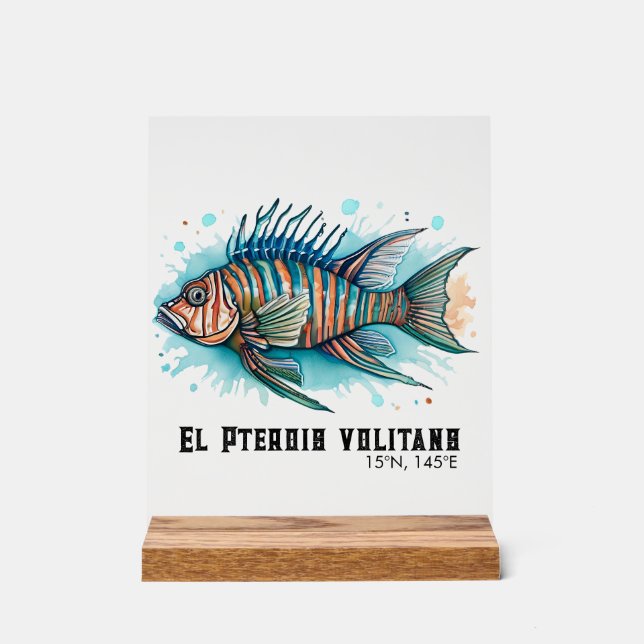 Watercolor Series: Lionfish Acrylschild (Vorderseite)