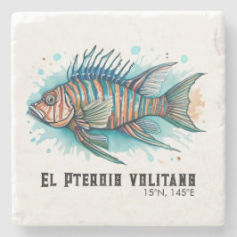 Watercolor Series: Lionfish Steinuntersetzer