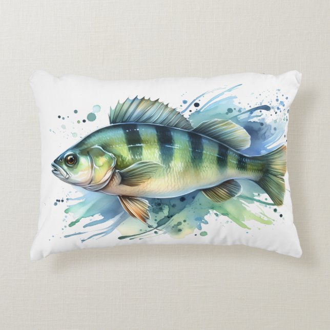 Watercolor Series: Perch Dekokissen (Vorderseite)