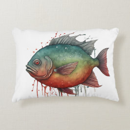 Watercolor Series: Piranha Dekokissen