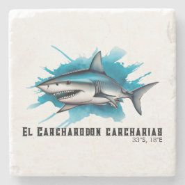 Watercolor Series: Shark Steinuntersetzer