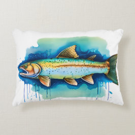 Watercolor Series: Trout/Salmon Dekokissen