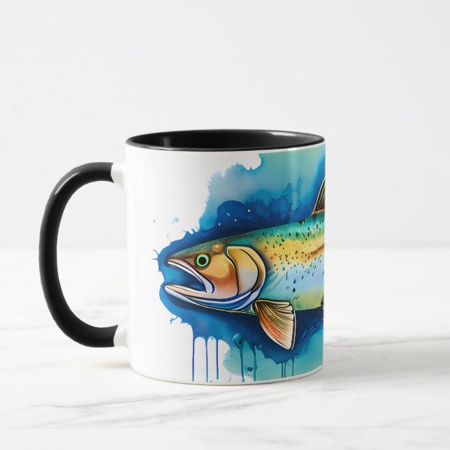 Watercolor Series: Trout/Salmon Tasse (Links)