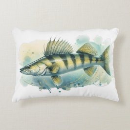 Watercolor Series: Zander/Walleye Dekokissen