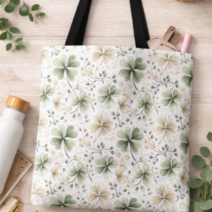 Watercolor Shamrock Floral-Tasche   Irischer Klee Tasche