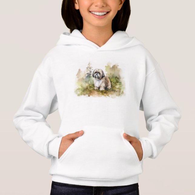Watercolor Shih Tzu Hoodie (Vorderseite)