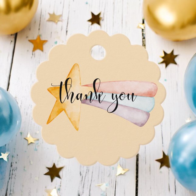 Watercolor Shooting Star & Rainbow Schwanz Vielen  Geschenkanhänger (Von Creator hochgeladen)