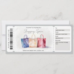Watercolor Shopping Spree Voucher Einladung