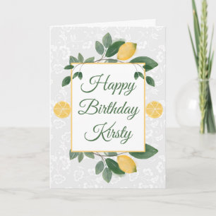 Watercolor Sicilian Lemons Happy Birthday Karte