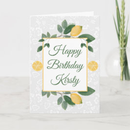 Watercolor Sicilian Lemons Happy Birthday Karte