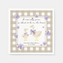 Watercolor Silly Goose Baby Shower  Serviette