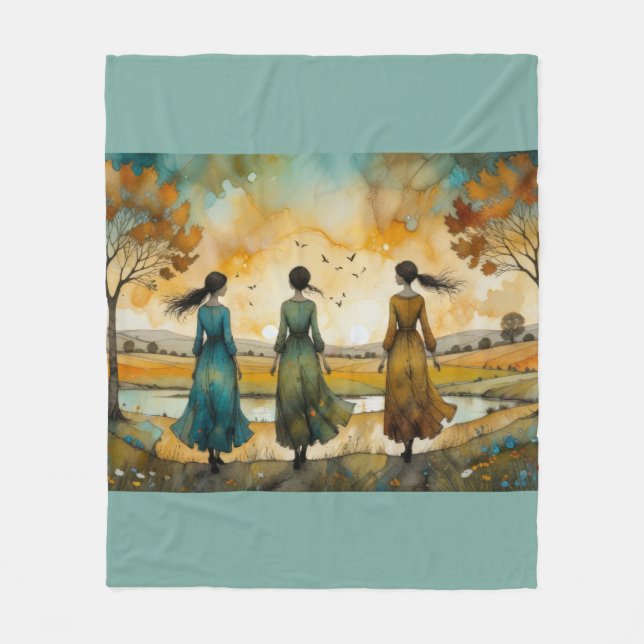 watercolor sisters fleecedecke (Vorderseite)