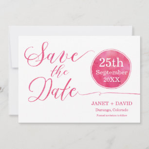 Watercolor-Skript Rosa Save The Date