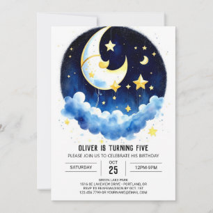 Watercolor Sky of Stars Birthday Einladung