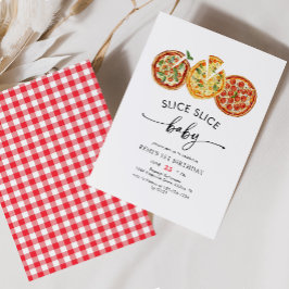 Watercolor Slice Slice Baby Pizza Erster Geburtsta Einladung