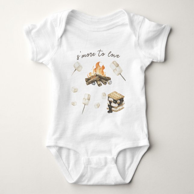 Watercolor S'more Baby Shower  Strampler (Vorderseite)