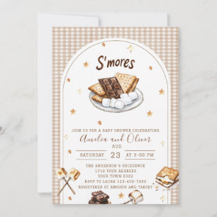 Watercolor S'more zur Liebe Baby Shower Einladung
