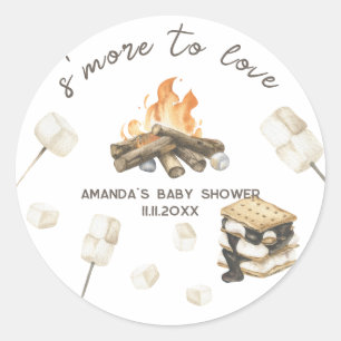 Watercolor S'mores-Baby-Party  Runder Aufkleber