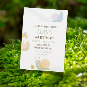 Watercolor Snail Geburtstagsparty Einladung