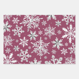 Watercolor Snowflake Wrapping Paper Sheets Geschenkpapier Set