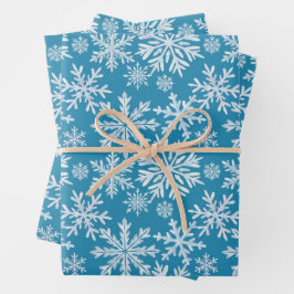 Watercolor Snowflakes Pattern Geschenkpapier Set