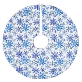 Watercolor Snowflakes Pattern Polyester Weihnachtsbaumdecke
