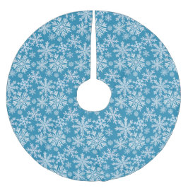 Watercolor Snowflakes Pattern Polyester Weihnachtsbaumdecke