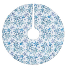 Watercolor Snowflakes Pattern Polyester Weihnachtsbaumdecke