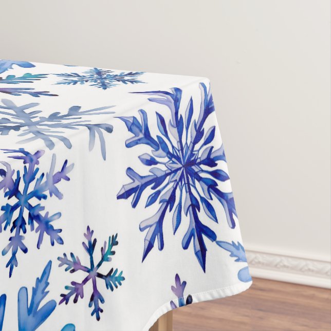 Watercolor Snowflakes Pattern Tischdecke (Beispiel)