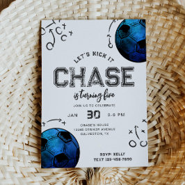 Watercolor Soccer - Einladung zum Geburtstag