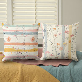 Watercolor Soft Colors Flowers Double Sided Kissen