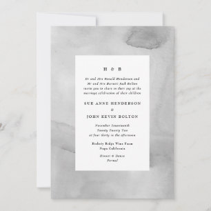 Watercolor Soft Gray Pastel Einladung zur Hochzeit