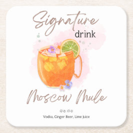Watercolor Sommercocktail Rechteckiger Pappuntersetzer