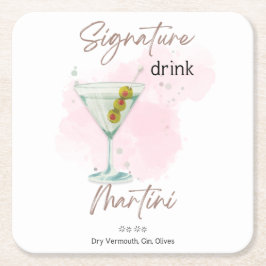 Watercolor Sommercocktail Rechteckiger Pappuntersetzer